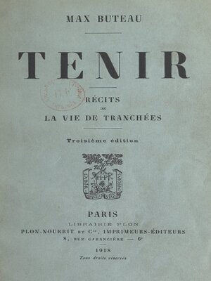 cover image of Tenir